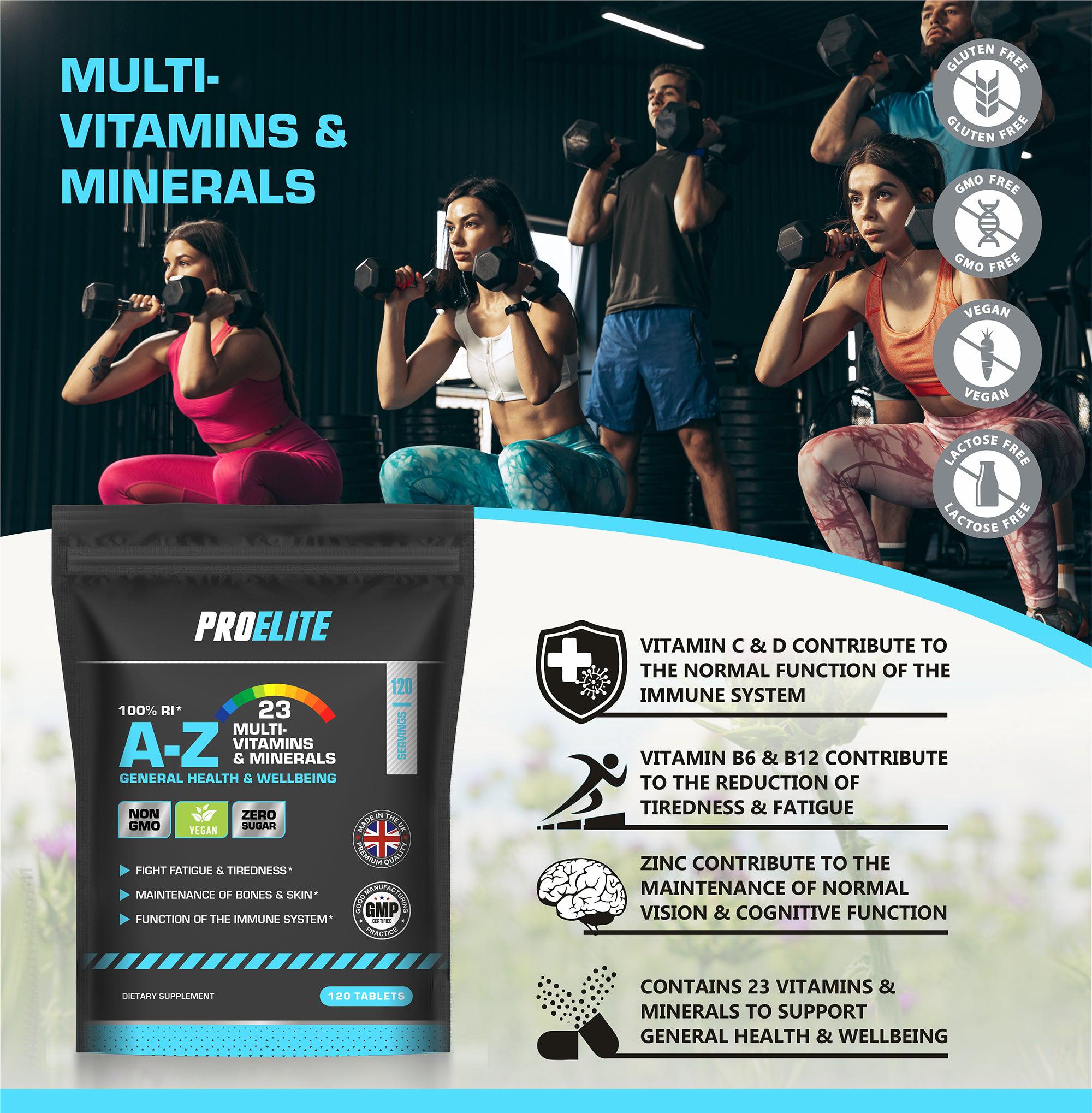 Pro-Elite A-Z Multi Vitamins and Minerals - Vegan Tablets