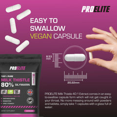 Pro-Elite Milk Thistle 40:1 Extract - Capsules VEGAN