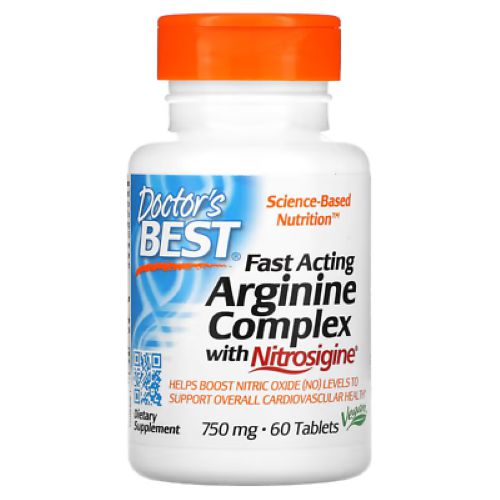 Doctor's Best Fast Acting Arginine Complex with Nitrosigine 750mg - 60 Tablets