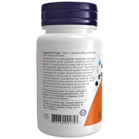 NOW Foods Glutathione with Milk Thistle Extract & Alpha Lipoic Acid 30vCapsules