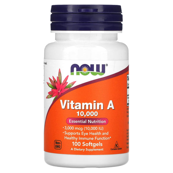 NOW Foods Vitamin A,10,100iu - 100 Softgels