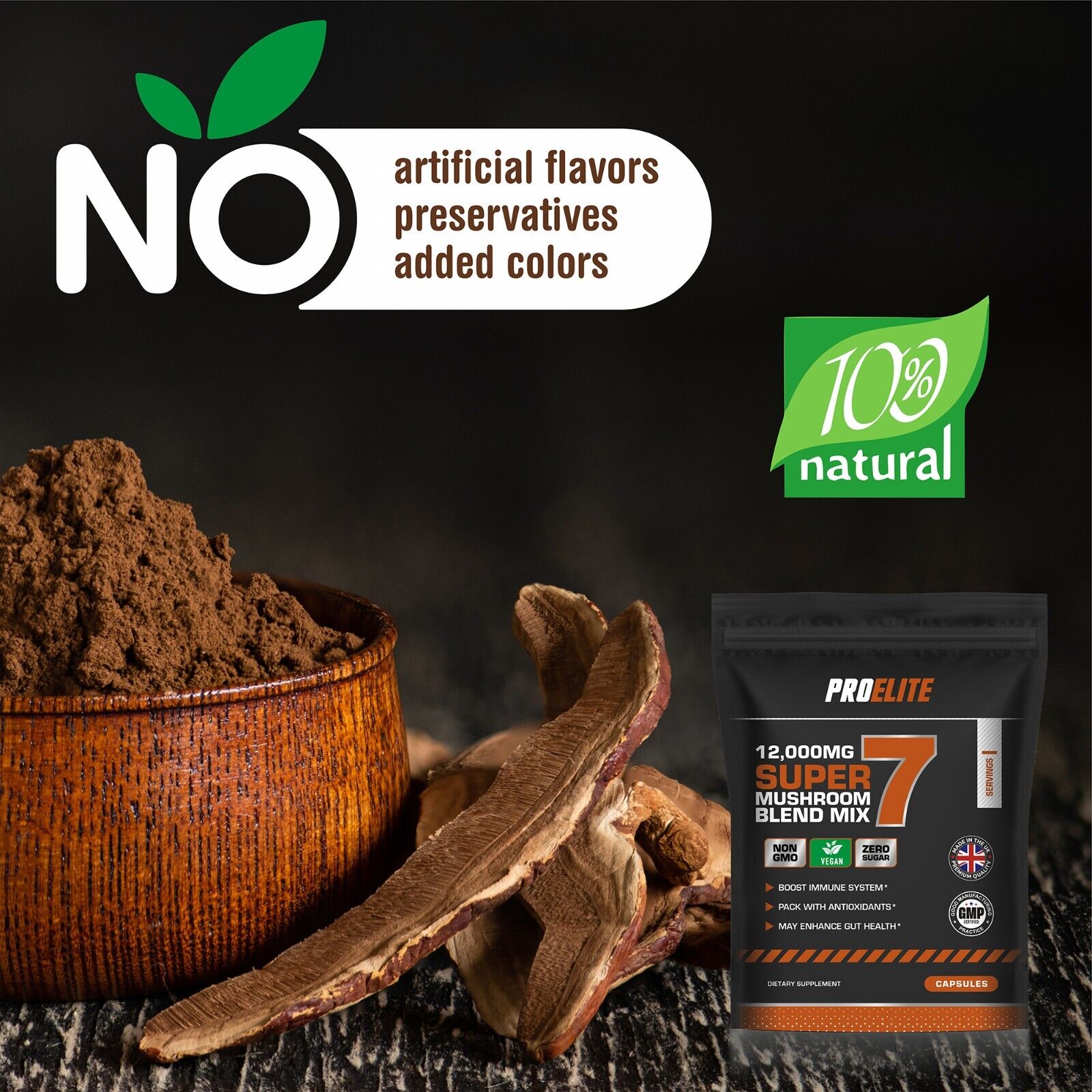 PROELITE 7in1 Mushroom Blend Vegan Capsules