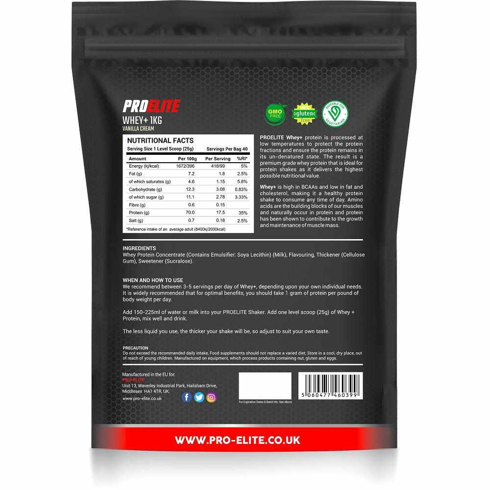 Pro-Elite Whey+ 1kg-Whey Protein-Pro-Elite-Vanilla cream-London Supplements