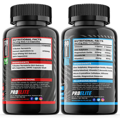 PROELITE ZMB6+ - 120 Tablets (Bottle) + PROELITE Tribulus Terrestris - 120 Capsules (Bottle)