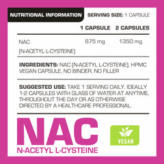 Pro-Elite NAC N-ACETYL L-CYSTEINE Vegan Capsules