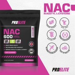 Pro-Elite NAC N-ACETYL L-CYSTEINE Vegan Capsules