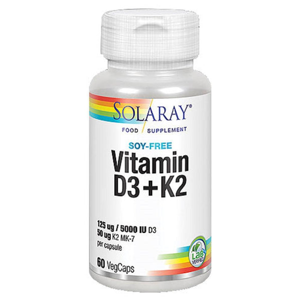 Solaray Vitamin D-3 & K-2 - 60 Veg Capsules