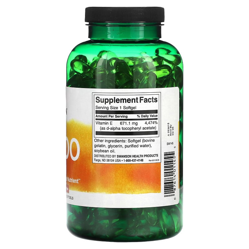 Swanson Vitamin E-1000 - 60 Softgels