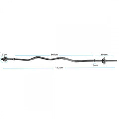 TnP Accessories 1" Curl Bar + 2 Star Collars 1200X25Mm (4') 1"Curl Silver-Bars & Collars-londonsupps