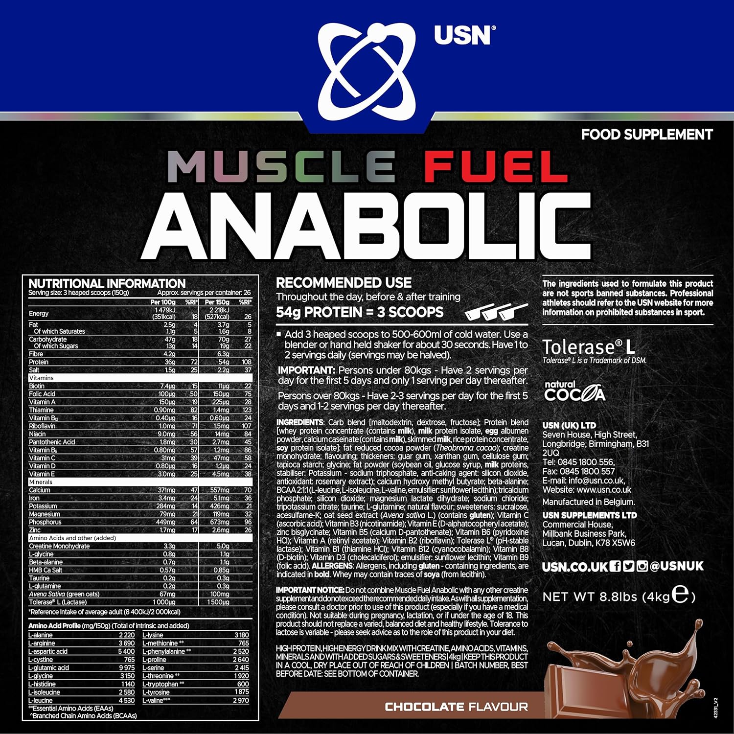 USN Muscle Fuel Anabolic 2kg Powder